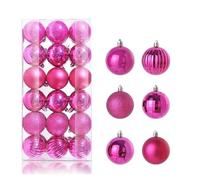 24/36 pezzi 3/4 cm decorazione a forma di palla di Natale pendente for albero di Natale for decorazioni for la casa accessori for feste(Rose Red 3CM 36pcs)