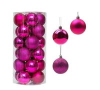 24/36 pezzi 3/4 cm decorazione a forma di palla di Natale pendente for albero di Natale for decorazioni for la casa accessori for feste(Rose Red 4CM 24pcs)