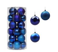 24/36 pezzi 3/4 cm decorazione a forma di palla di Natale pendente for albero di Natale for decorazioni for la casa accessori for feste(Dark Blue 4CM 24pcs)