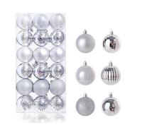 24/36 pezzi 3/4 cm decorazione a forma di palla di Natale pendente for albero di Natale for decorazioni for la casa accessori for feste(Silver 3CM 36pcs)