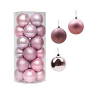24/36 pezzi 3/4 cm decorazione a forma di palla di Natale pendente for albero di Natale for decorazioni for la casa accessori for feste(Pink 3CM 24pcs)