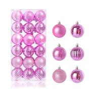 24/36 pezzi 3/4 cm decorazione a forma di palla di Natale pendente for albero di Natale for decorazioni for la casa accessori for feste(Pink 4CM 36pcs)