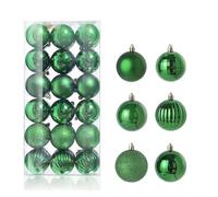 24/36 pezzi 3/4 cm decorazione a forma di palla di Natale pendente for albero di Natale for decorazioni for la casa accessori for feste(Green 4CM 36pcs)