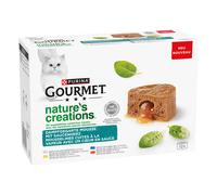 24/36 x 85 g + 8/12 gratis! 32/48 x 85 g Gourmet Nature's Creations - 48 x 85 g Gravy Heart: Pesce, pollo, merluzzo e manzo