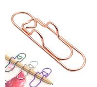 24/36pcs Heart Shaped Metal Pen Clip, Cute Paper Clip Pen Holder for Notebook, Durable Stainless Steel Organizer for Pens, Journals, Planners, Students & Office (Rose Gold,24pcs)