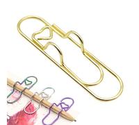 24/36pcs Heart Shaped Metal Pen Clip, Cute Paper Clip Pen Holder for Notebook, Durable Stainless Steel Organizer for Pens, Journals, Planners, Students & Office (Gold,24pcs)