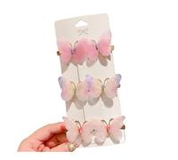 24-6 forcine colorate a forma di farfalla per ragazze, fermagli per capelli da donna, ornamento per capelli, color arcobaleno, accessori per capelli alla moda (B, 6 pezzi)