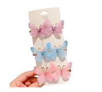 24-6 forcine colorate a forma di farfalla per ragazze, fermagli per capelli da donna, ornamento per capelli arcobaleno, accessori per capelli alla moda (E, 24 pezzi)