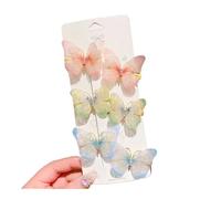 24-6 forcine colorate a forma di farfalla per ragazze, fermagli per capelli da donna, ornamento per capelli arcobaleno, accessori per capelli alla moda (stile H, 18 pezzi)