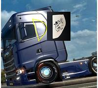 24/7 AUTO 2 x piastre in acciaio inox per finestra del letto con incisione laser Grifoni per camion di nuova generazione S 2016+ cromo lucido