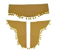 24/7 AUTO Tende decorative in ecopelle beige per camion e autobus, set da 3 pezzi, nappe beige, cuciture, trapuntate, parasole