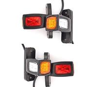 24/7Auto 4 x Luci di ingombro laterali posteriori 24 V 12 V per rimorchio, furgone, camion, roulotte, camper, arancione, bianco, rosso
