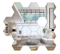 24 Acrilico Esagonale Specchi Adesivi, Specchio Rimovibile Acrilico, Specchio DIY Specchi da Parete, Autoadesivo Decorativi da Parete per La Casa Soggiorno