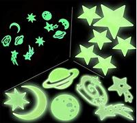 24 adesivi 3D che si illuminano al buio, magici pianeti galassie, stelle sparatorie e forme di luna, adesivi decorativi per vivaio sensoriale, cameretta dei bambini (24 galassia e pianeti)
