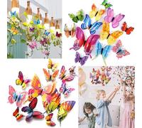 24 adesivi da parete 3D a forma di farfalla, multicolore, rimovibili e riutilizzabili, con magneti e gomma, perfetti per decorazioni per feste, casa ed eventi