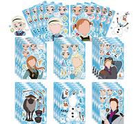 24 adesivi Frozen Make a Face fai da te, Frozen Birthday Party Favors Set regalo per bambini, Make Your Own Stickers Toys Goodie Candy Bag Decoration, Snow Birthday Party Supplies