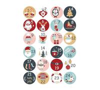 24 adesivi numerici per calendario dell'avvento di Natale, numeri da 1 a 24, decorazioni per feste di Natale, etichette regalo di Natale, etichette per imballaggio con unghie allegre rotonde per