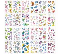 24 Adesivi Per Tatuaggi A Farfalla, Adesivi Per Tatuaggi Impermeabili, Adesivi Creativi Per Bambini, Adesivi Per Decorazioni Per Feste.