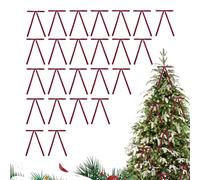 24 anelli per albero di Natale decorati con anelli per albero di Natale con anelli di Natale | Passanti rustici, base natalizia