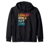 24 anni leggenda da maggio 2001 Vintage 24th Birthday Felpa con Cappuccio