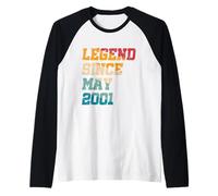 24 anni leggenda da maggio 2001 Vintage 24th Birthday Maglia con Maniche Raglan