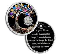 24 anni Sobriety Coin Butterfly Albero della Vita AA Chip e medaglioni Sobrietà Chip di recupero Token sobrio Regali di sobrietà per uomini donne Celebrare alcolisti Recupero anonimo
