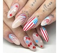 24 bandiere artificiali per il giorno dell'indipendenza del 4 luglio, stampa a mandorla