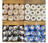 24 Bende elastiche autoadesive per sport - versatili per dita, caviglia, polso, vita, ginocchio e gomito 5 cm bianco/24 rotoli,5 cm nero/12 rotoli,Colore della pelle da 5 cm/24 rotoli,5 cm bianco/12 r