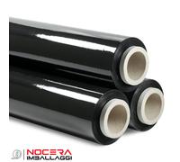 24 BOBINE FILM ESTENSIBILE MANUALE NERO, 50CM / 2KG, 30MY, PELLICOLA IMBALLAGGIO