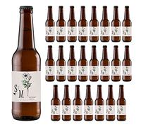 24 bottiglie di birra Personalizzate - Idea esclusiva e originale per bomboniere di matrimonio, comunione, battesimo e anniversario (Disegno fiore, 0,33 L)