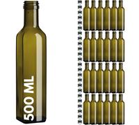 24 BOTTIGLIE MARASCA PER OLIO LIQUORE IN VETRO VERDE CON TAPPO DOSATORE 500 ml