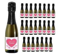 24 Bottiglie mignon di Prosecco DOC Spumante Extra Dry Personalizzato - Idea esclusiva e originale per bomboniere di battesimo (È nata)