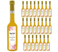 24 bottiglie personalizzate di Liquore perfetto per bomboniere per matrimonio, anniversario, battesimo e comunione (Crema di Pesca, Cuore floreale)