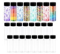 24 bottiglie sensoriali con coperchio, 300 ml, a prova di perdite, in plastica trasparente, riutilizzabili, vuote, per artigianato sensoriale, in classe, fatte a mano, forniture per feste