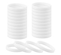 24 braccialetti in gomma per unisex, fascia in silicone, bianco