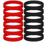 24 braccialetti in silicone rosso e nero per donne uomini braccialetti da polso per casinò tema festa di compleanno forniture regali braccialetto dell'amicizia set