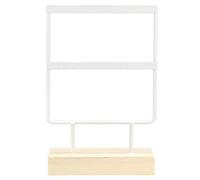 24 buche per la casa appesi gioielli in metallo portapacchi orecchini collane bracciali espositore organizzatore con base in legno(Bianco)