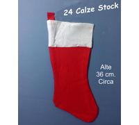 24 CALZA PANNO LENCI ROSSA COLLETTO BIANCO BEFANA NATALE EPIFANIA cm 36 GADGETS