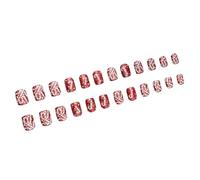 24 Cande Candy False Nails Christmas Coperture Full Coperture Square Press On Manicures Per L'inverno
