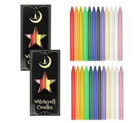 24 candele colorate, piccole Dripless per Chimes, candela magica alta 16 cm, senza contagocce, campanella, comunità magica, guardia, lume di candela, rituali, decorazione per feste (12 colori)