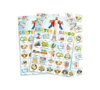 24 carte da gioco pasquali per bingo, divertente set di carte per feste in famiglia, bingo primaverile per bambini e adulti, attività in aula