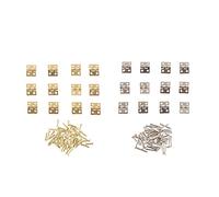 24 cerniere in ottone in miniatura, 8 x 10 mm, per mobili per casa delle bambole, portagioie con viti, colore argento dorato