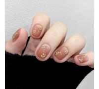 24 chiodi artificiali da stampare, unghie acriliche glitterate da incollare con farfalle e motivi floreali che migliorano il tuo stile