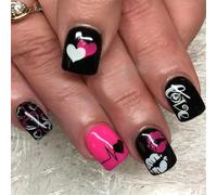 24 chiodi di San Valentino da incollare, bel cuore per spingere le unghie, stampa delle labbra, unghie finte, accessori per manicure per donne