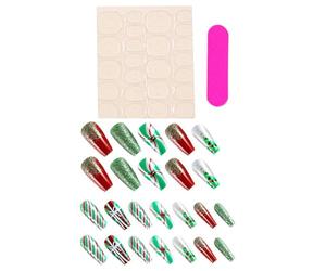 24 chiodi festivi da spingere con colla gelatina e piastra smerigliatrice riutilizzabili artificiali con motivo natalizio per donne gelatina colla gel da spingere