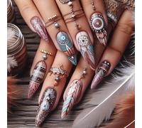 24 Chiodi Finti Mandorle Premere Unghie False Artificiali False Foglie Disegni Punte Francesi Gues In Chiodo Per Donne Cuscine