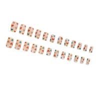 24 chiodi quadrati da spingere San Valentino, unghie finte francesi acriliche, unghie finte artificiali per unghie artificiali adesive sulle unghie per donna