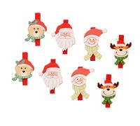 24 clip natalizi per cartoni animati, clip per appunti in legno fai da te,