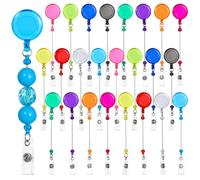 24 clip per badge con porta badge retrattile, per fai da te, per infermieri, insegnanti, carte d'identità e altro ancora