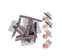 24 clip per parrucca a pettine a denti per parrucca, trumento accessorio per la creazione di parrucche (marrone)